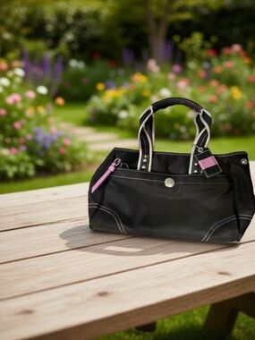 Coach Hamptons Black Nylon Tote,